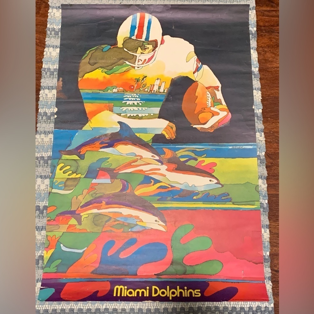 24X36 Vintage 1970 NFL Miami Dolphins Poster - Weller - 1st Year They Played